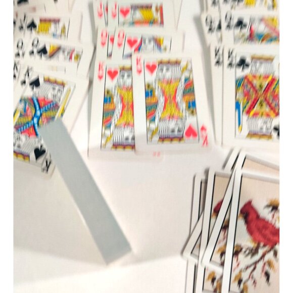 Vtg TDC Plastic Playing Cards Cardinal Bird Double Deck W/ Case Pinochle 1975 - Picture 3 of 9